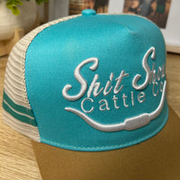 Seconds Sale - Shit Show Cattle Co Trucker Cap - Teal and Tan