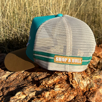 Shit Show Cattle Co Trucker Cap - Teal and Tan