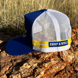 Shit Show Cattle Co Trucker Cap - Royal Blue and Yellow