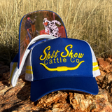 Shit Show Cattle Co Trucker Cap - Royal Blue and Yellow