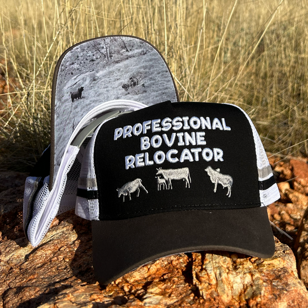 Professional Bovine Relocator Trucker Cap - Black