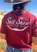 Unisex Shit Show Cattle Co T-Shirt - Maroon