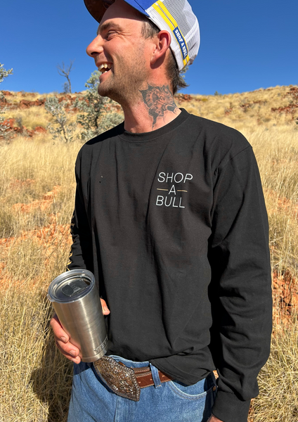 Unisex Shop A Bull Long Sleeve T-Shirt - Black